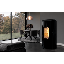 TermoStufa a pellet autopulente Caminetti Montegrappa CUMA GLASSMW AU 5 stelle
