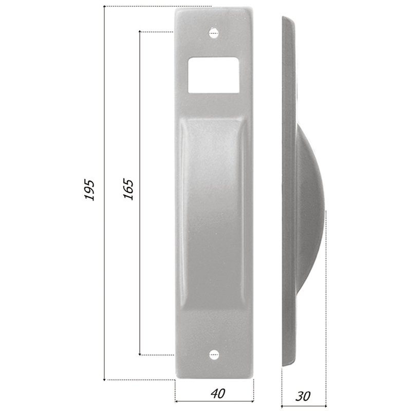 Placca esterna per avvolgitore tapparella semincasso mm.165 - 6 mt
