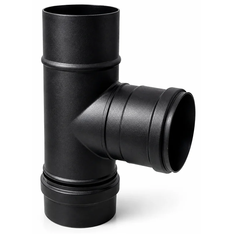 SMALBO Pellet Ø80 mm Male/Female T-Connector in Enamelled Steel