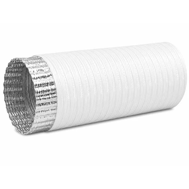Flexible Extendable White Aluminium Duct 80–300 cm