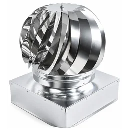 Cappello Eolico Girevole Base Quadrata in Acciaio Inox AISI 304