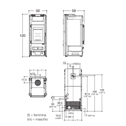 Caminetti Montegrappa GASSA M MLW22V 13.5 kW Hydro Wood-Burning Stove – 5 Stars