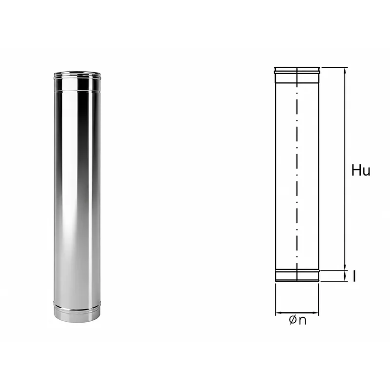 1 meter pipe VT1 Ventil INOX AISI304 ventilation duct