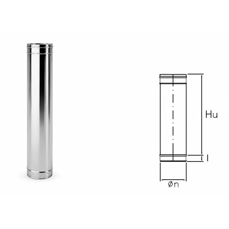 Tubo da 0,5 metro VT5 Ventil INOX AISI304 condotta ventilazione
