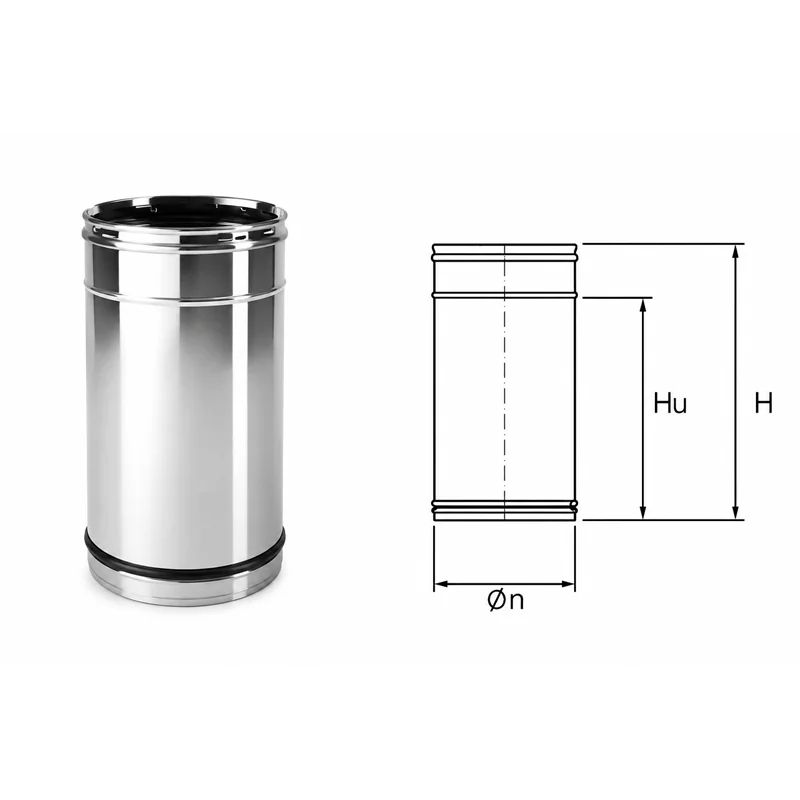 Elemento per tubo telescopico VET Ventil INOX AISI304 condotta