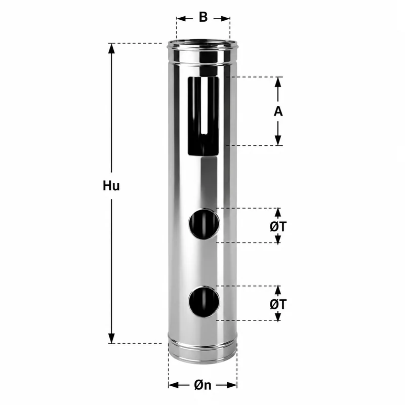 1 meter slotted tube VT1AS Ventil INOX AISI304 ventilation duct