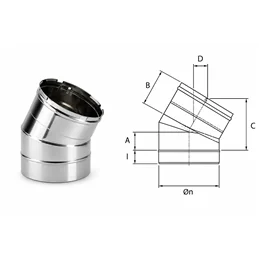 Curve at 30 ° VC3 Ventil INOX AISI304 ventilation duct