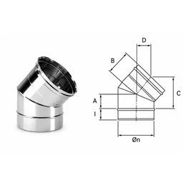 Curve at 30 ° VC3 Ventil INOX AISI304 ventilation duct