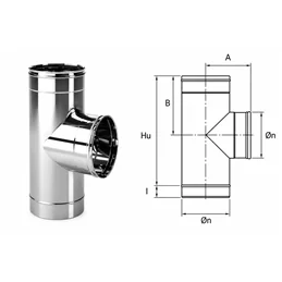 90 ° Tee VT9 Ventil INOX AISI304 ventilation duct