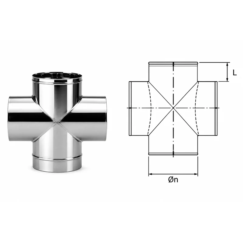 Raccordo deviatore 4 vie VD4 Ventil INOX AISI304 condotta