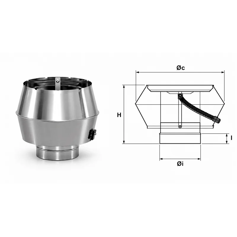 Terminale con cono rovesciato De Marinis VTR VENTIL in acciaio inox AISI 304