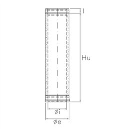 De Marinis ISO 25 PLUS P2T1 1000 mm insulated twin-wall flue pipe G50De Marinis P2T1 ISO 25 PLUS 1000 mm nominal length insulate