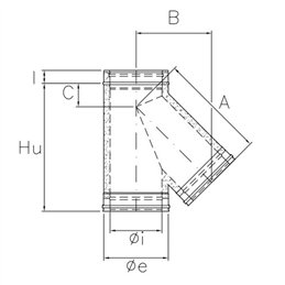 Raccordo a T 45° a braga De Marinis ISO 25 PLUS P2T4 doppia parete G50