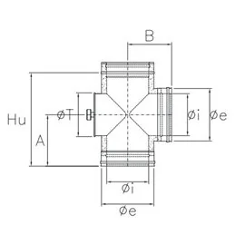 De Marinis ISO 25 PLUS P2TC 90° cross tee with inspection G50