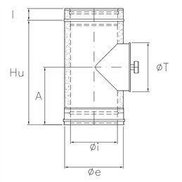 De Marinis ISO 25 PLUS P2TCH 90° high-temperature inspection cross tee G50