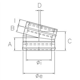 Curva 15° De Marinis ISO 25 PLUS P2C15 doppia parete G50