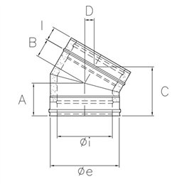 Curva 30° De Marinis ISO 25 PLUS P2C3 doppia parete G50