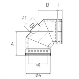 De Marinis ISO 25 PLUS P2C9ITH 90° high-temperature inspection elbow G50
