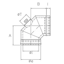De Marinis ISO 25 PLUS P2C9ITH 90° high-temperature inspection elbow G50