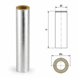 De Marinis COPALU 30 mm aluminium-faced mineral wool flue insulation pipe section