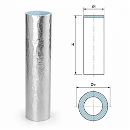 De Marinis COPCER 13 mm aluminium-faced ceramic fibre flue insulation pipe section