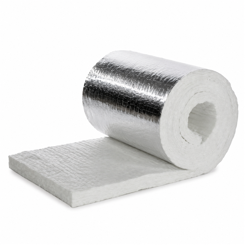 Isolante De Marinis FIBROCERALU in fibra ceramica rivestita alluminio 100x60 cm per canne fumarie