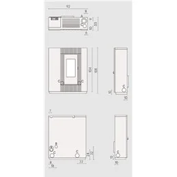 Stufa a pellet canalizzabile Cadel Vesta Plus 11 Autoclean 10 kW slim – 5 Stelle
