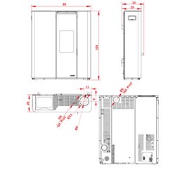 Stufa a pellet slim Palazzetti Ecofire Scarlet Lux TC 9 US 9 kW