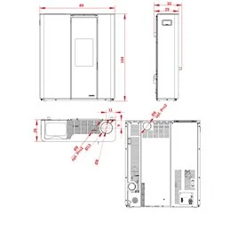 Stufa a pellet slim Palazzetti Ecofire Scarlet Lux TC 9 US 9 kW