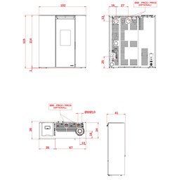 Stufa a pellet slim Palazzetti Ecofire Tiffany Aria 10 US 10,2 kW coassiale – 5 Stelle