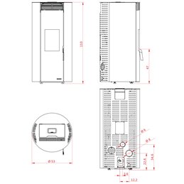 Stufa a pellet Palazzetti Ecofire Emily TC 9 9 kW ermetica canalizzabile – 5 Stelle