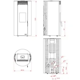 Stufa a pellet Palazzetti Ecofire Emily TC 9 9 kW ermetica canalizzabile – 5 Stelle