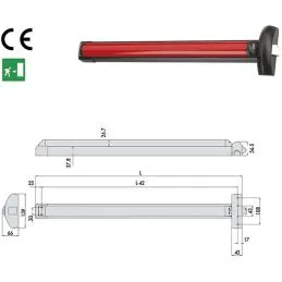 Maniglione antipanico Cisa 59801.11.0 Fast Touch Laterale L 840