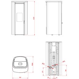 Stufa a pellet Palazzetti Ecofire Theo TC 9 9 kW ermetica canalizzabile – 5 Stelle