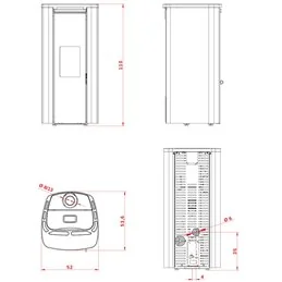 Palazzetti Ecofire Theo TC 9 US 9 kW Sealed Coaxial Pellet Stove