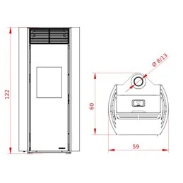 Stufa a pellet Palazzetti Ecofire Clelia TC 12 US 12 kW ermetica coassiale canalizzabile – 5 Stelle