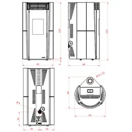 Stufa a pellet Palazzetti Ecofire Lilibet TC 12 US 12 kW ermetica coassiale in ceramica – 5 Stelle