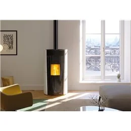Stufa a pellet Palazzetti Ecofire Lilibet TC 12 US Pro2 12 kW coassiale canalizzabile in ceramica – 5 Stelle