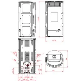 Stufa a pellet Palazzetti Ecofire Nadine TC 13 Pro3 13 kW canalizzabile in ceramica – 5 Stelle