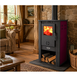 Blinky ATENE S – Stufa a legna in acciaio 7,2 kW porta vetro antracite