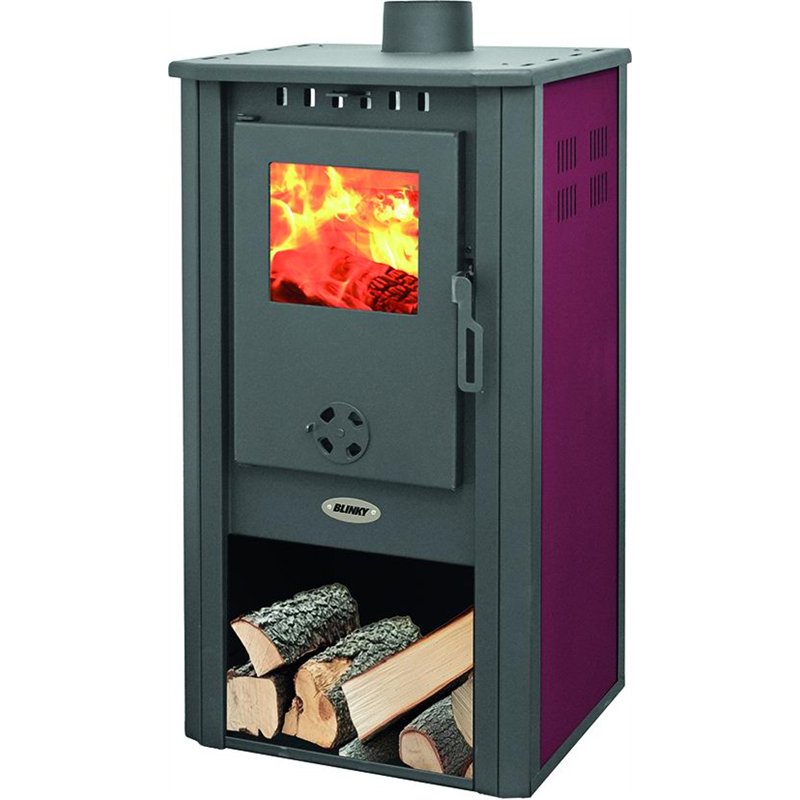 Blinky ATENE S – Stufa a legna in acciaio 7,2 kW porta vetro antracite