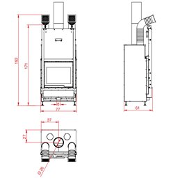 Wood-burning fireplace PALAZZETTI Ecomonobloc WTX 70 Frontal