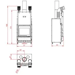 Wood-burning fireplace PALAZZETTI Ecomonobloc WTX 70 Frontal
