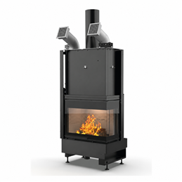 Caminetto a legna angolare Palazzetti Ecomonoblocco WTX 70 L / R 14,6 kW – 5 Stelle