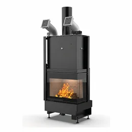 Caminetto a legna angolare Palazzetti Ecomonoblocco WTX 70 L / R 14,6 kW – 5 Stelle