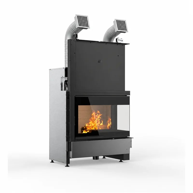 Caminetto a legna angolare Palazzetti Ecomonoblocco WTX 80 L / R 17,9 kW – 5 Stelle