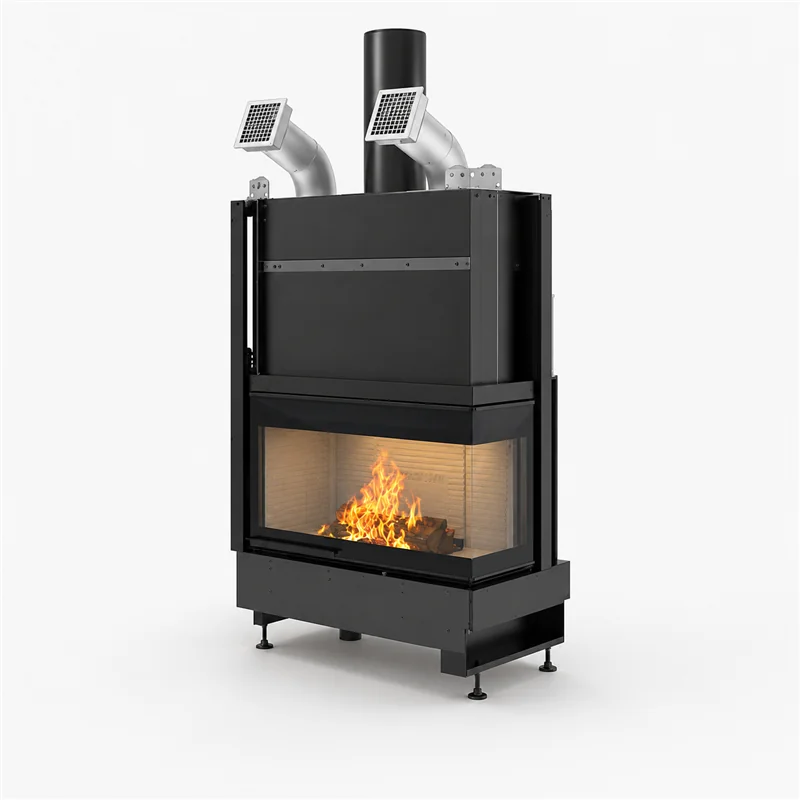 Caminetto a legna angolare Palazzetti Ecomonoblocco WTX 90 L / R 19,1 kW – 5 Stelle