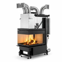 Caminetto a legna trifacciale Palazzetti Ecomonoblocco WT 60 3D 16,7 kW