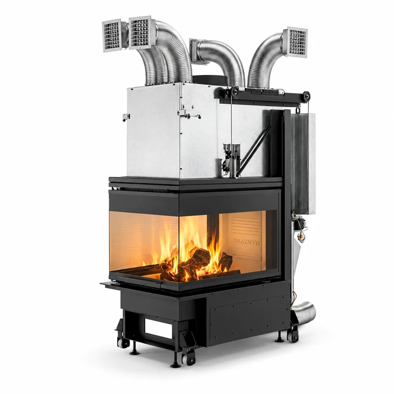 Caminetto a legna trifacciale Palazzetti Ecomonoblocco WT 60 3D 16,7 kW