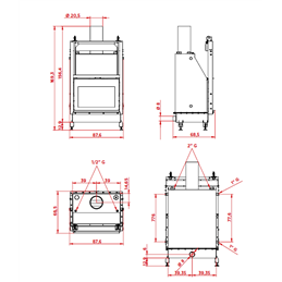 Termocamino a legna Palazzetti Termopalex NBX 80F 24,9 kW – 5 Stelle